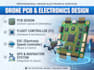 design drone pcb, flight controller, esc and gps navigation systems