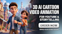 create 3d ai cartoon video animation for youtube
