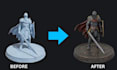 3d model, print and hand paint custom figures and statues