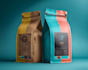 create coffee mockup, packaging, and label sticker design