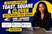 setup toast square and clover restaurant pos menus