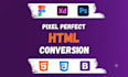 convert figma, PSD, or sketch to HTML CSS responsive website