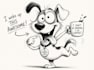 draw a cartoon character in a funny sketch