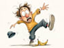 draw a cartoon character in a funny sketch