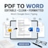 convert PDF to word or google docs with accurate formatting