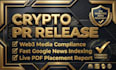 write crypto press release web3 pr release token launch pr indexed google news