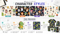 design seamless cartoon character patterns for your brand