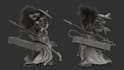 sculpt high poly 3d character,3d concept sculpt based on a 2d illustration