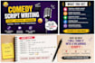 write engaging comedy scripts for youtube videos and reels