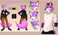draw furry reference sheet, fursona sheet, anthro ref for fursuit