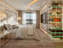 visualize luxury master bedroom,render cgi building interior from architect plan