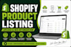 import or upload bulk products to shopify store, product listing and product SEO