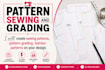 create professional sewing pattern grading pattern and fashion pattern