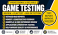 review playtest video game testing bug detection application prototype developer