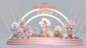model 3d stage design,event backdrop,photobooth,giant paper flower,3d max render
