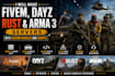 create fivem, dayz, rust and arma 3 servers with custom vehicles and scripts