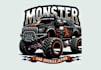 create high quality monster jeep logo with express delivery