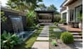 create landscape and garden design with backyard planning and 3d rendering