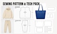 design sewing pattern, digital garment pattern, pattern design, tech pack, bag
