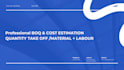 professional boq, quantity takeoff and cost estimation