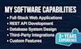 develop custom software web applications and apis