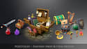 create stylized low poly fantasy 3d game props