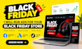 design high converting black friday landing page, run fb, google and tiktok ads