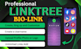 create and set up a professional linktree bio link landing page