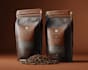 create coffee mockup, packaging, and label sticker design