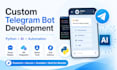 develop a custom telegram bot using python and ai