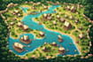 create event, tourist, and fantasy map illustration
