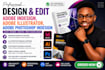 design and edit adobe indesign, adobe illustrator, adobe photoshop indesign