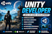 do mobile and pc unity 2d, 3d game development as a professional unity developer