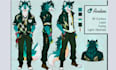 do detailed fursuit ready furry reference sheet and turnaround
