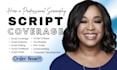 write script coverage feedback, script analysis film screenplay,notes screenplay