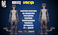 create a custom vrchat avatar, furry avatar, vrc character, and vtuber model