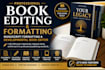 book editing and formatting, manuscript formatting and developmental book editor