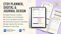 create etsy planner, digital planner, printable journal, canva template design