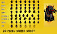 create pixel art animation,  pixel sprite sheet, pixel  games assets, sprite