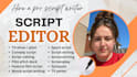 proofread edit format rewrite screenplay feature film, film script, short script
