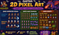 create 16 bit 32 bit monster pixel art character boss animation sprite 2d assets