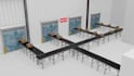 create 3d warehouse packaging operation, logistic, supply chain animation