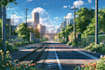 draw anime background, 2d environment, landscape