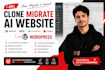 clone migrate ai website webflow wix squarespace lovable base44 v0 to wordpress