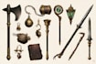 design creative concept art of weapons and items