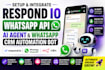 setup respond io whatsapp api, ai agent and whatsapp crm automation bot n8n