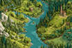 draw a vector map illustration