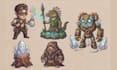 design 2d game character, sprite, character sheet and game art