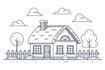 draw a place or building in minimal line art