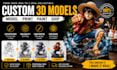 3d model,3d print, paint and ship custom 3d models